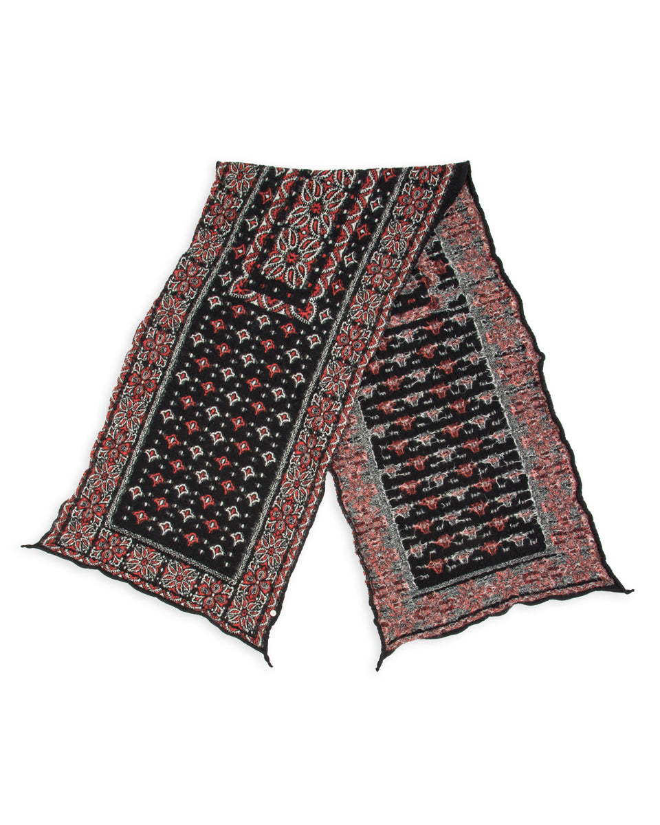 Kapital Fulling Wool HAPPY Scarf Colorful BIG-MAMA BANDANA - Black - Standard & Strange
