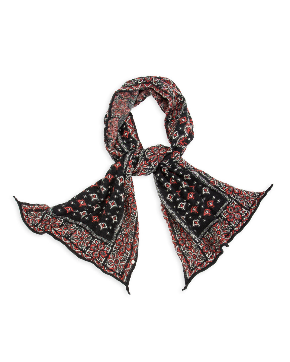 Kapital Fulling Wool HAPPY Scarf Colorful BIG-MAMA BANDANA - Black - Standard & Strange