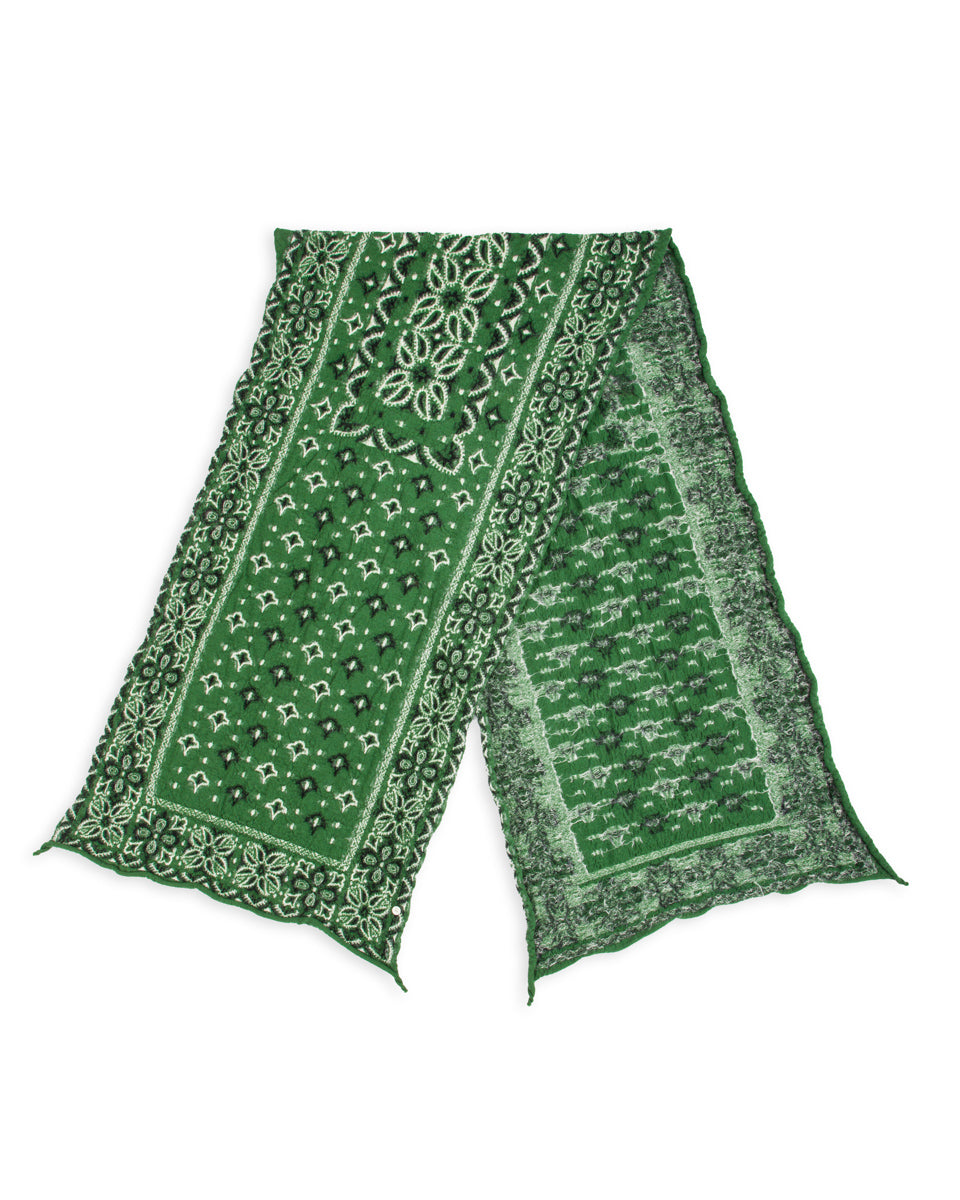 Kapital Fulling Wool HAPPY Scarf Colorful BIG-MAMA BANDANA - Green - Standard & Strange