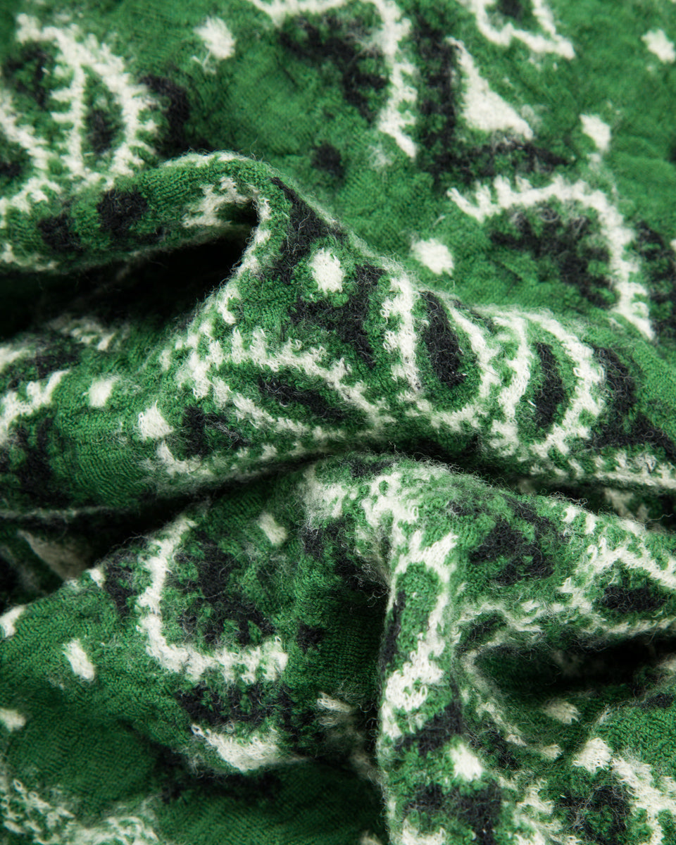 Kapital Fulling Wool HAPPY Scarf Colorful BIG-MAMA BANDANA - Green - Standard & Strange