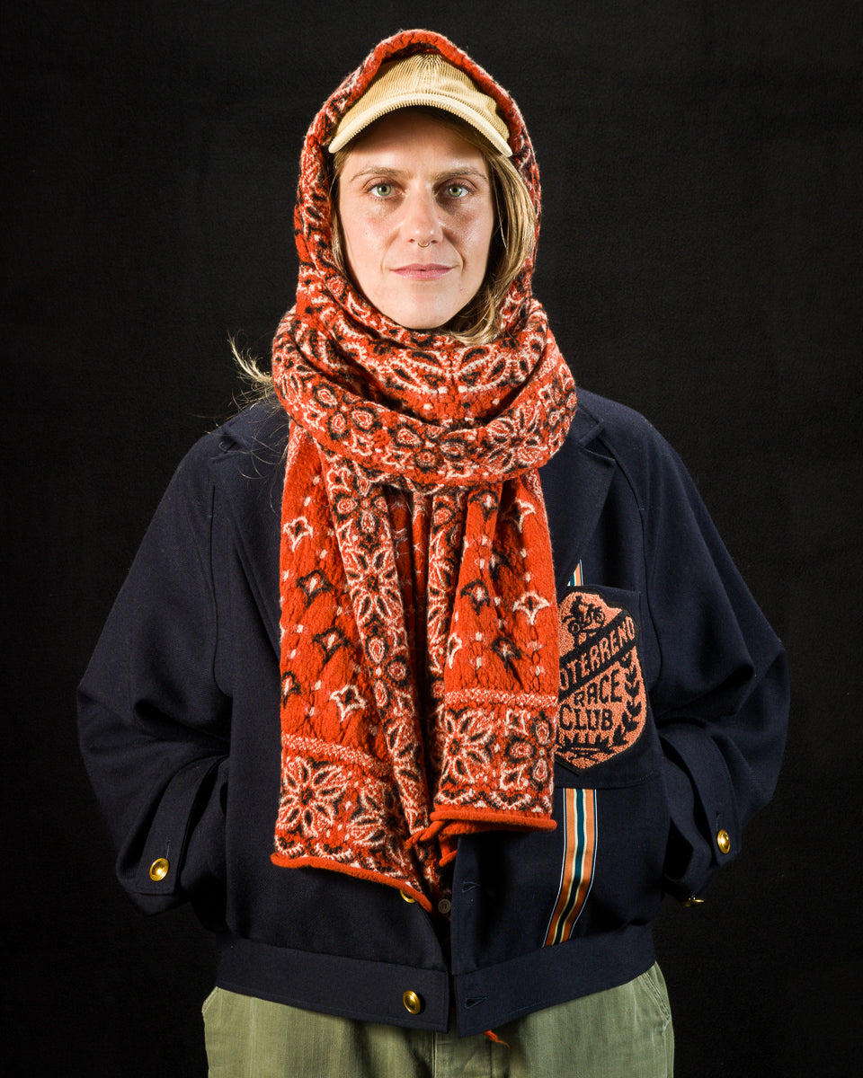 Kapital Fulling Wool HAPPY Scarf Colorful BIG-MAMA BANDANA - Orange - Standard & Strange