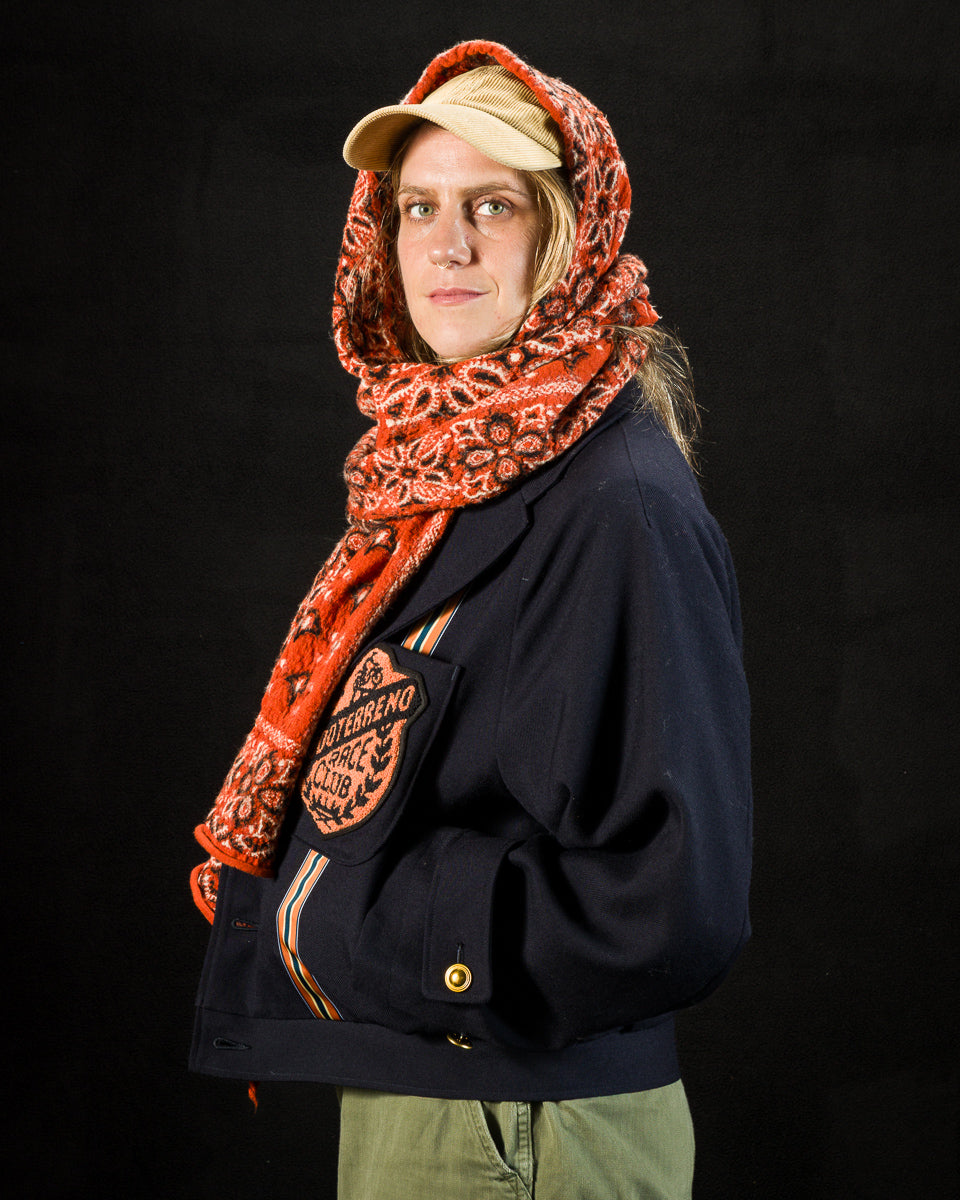 Kapital Fulling Wool HAPPY Scarf Colorful BIG-MAMA BANDANA - Orange - Standard & Strange