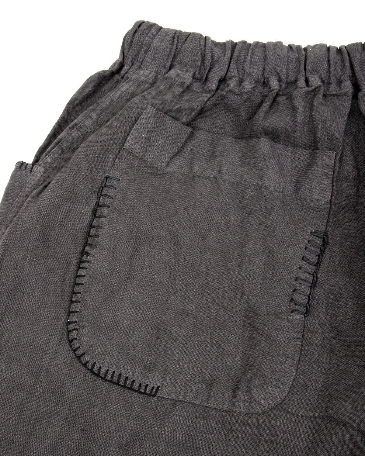Gathering Fisherman Pant - Black Linen Stonewash - Standard & Strange