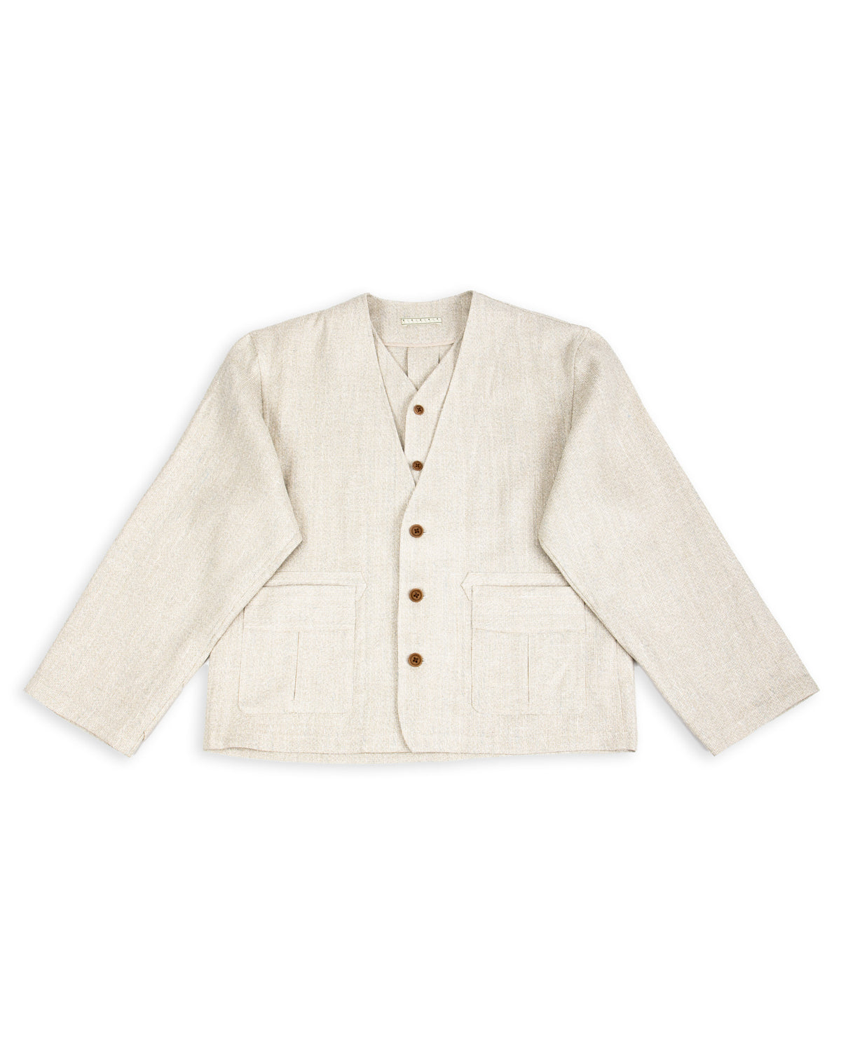 Gorsch Layered Front Jacket - Ivory Linen Tweed - Standard & Strange