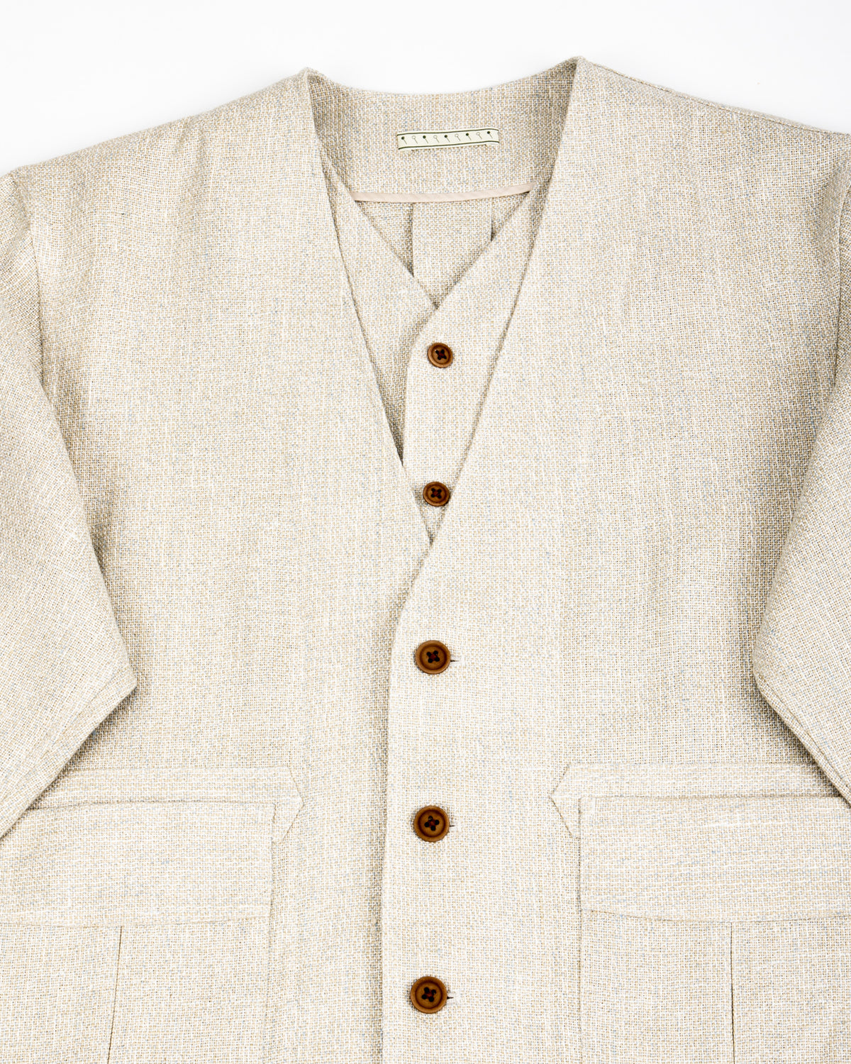 Gorsch Layered Front Jacket - Ivory Linen Tweed - Standard & Strange