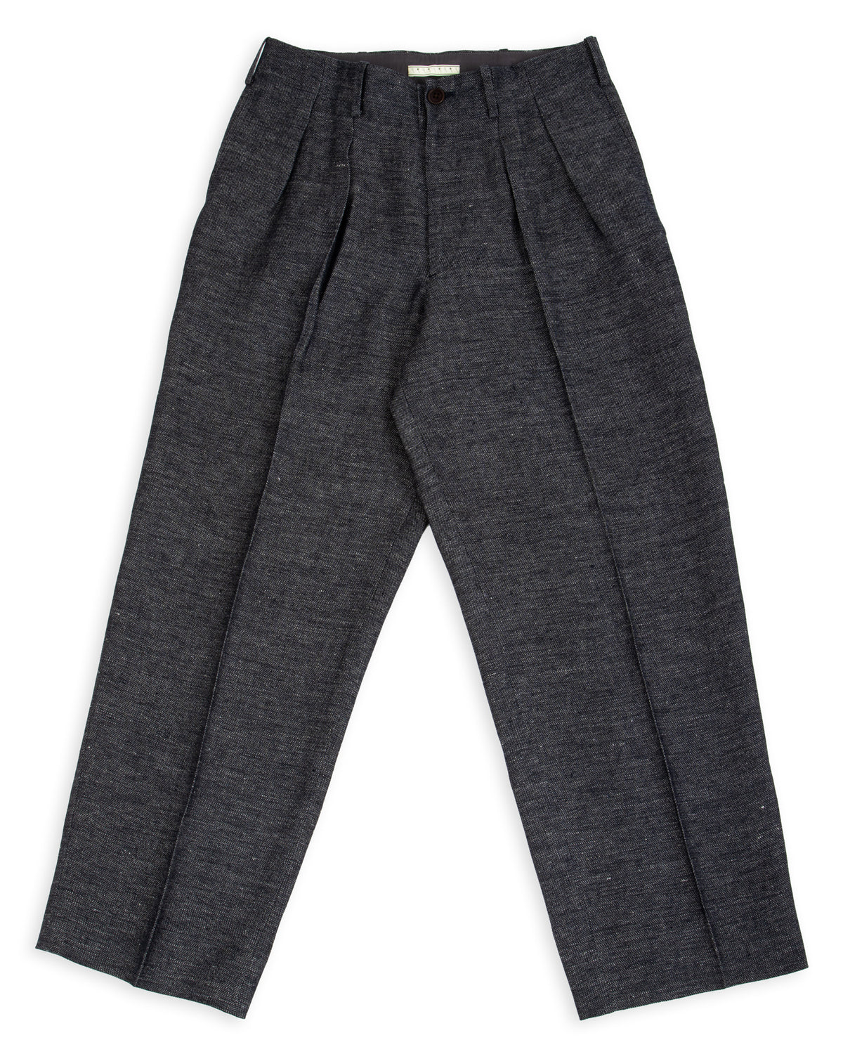 Gorsch Linen 2 Tuck Trousers - Navy/Grey - Standard & Strange