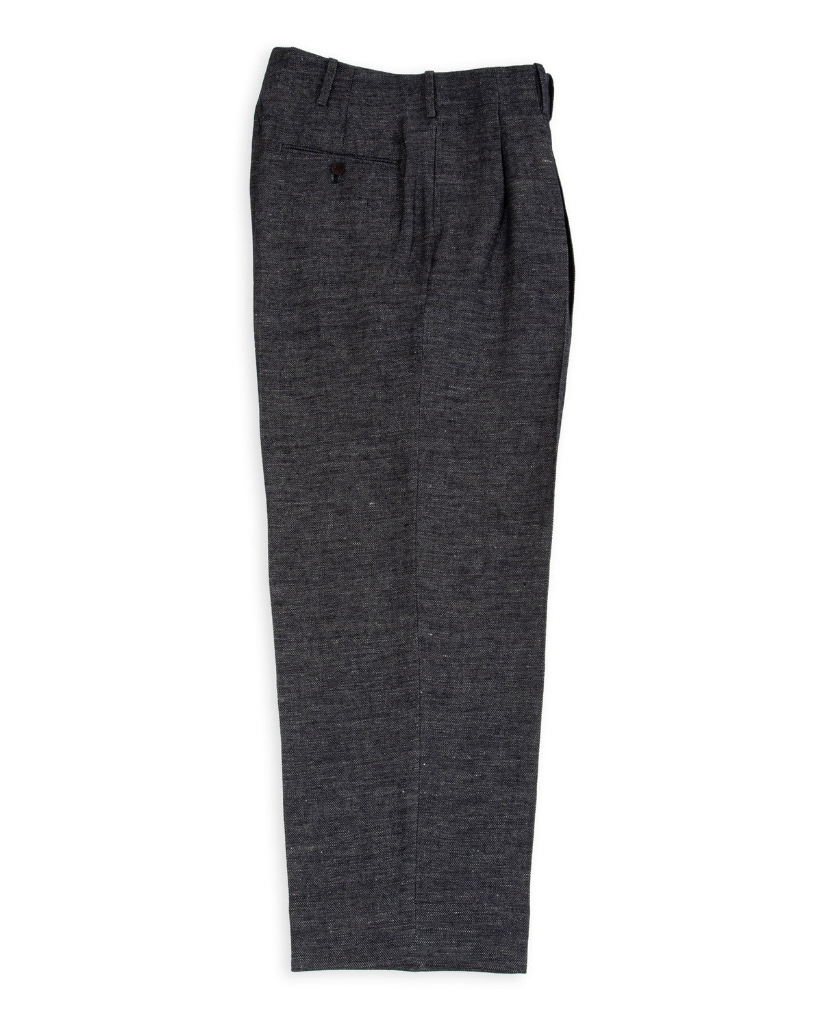 Gorsch Linen 2 Tuck Trousers - Navy/Grey - Standard & Strange