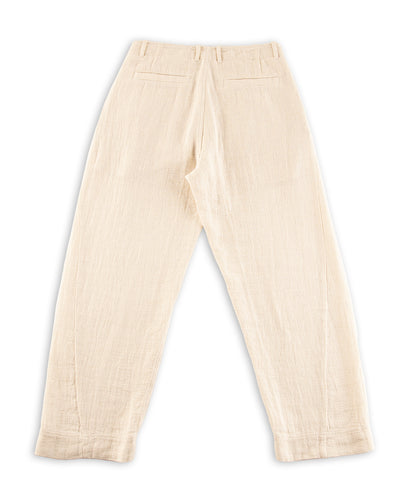 Hansen Bobby Wide Pleated Trousers - Off White Gauze - Standard & Strange