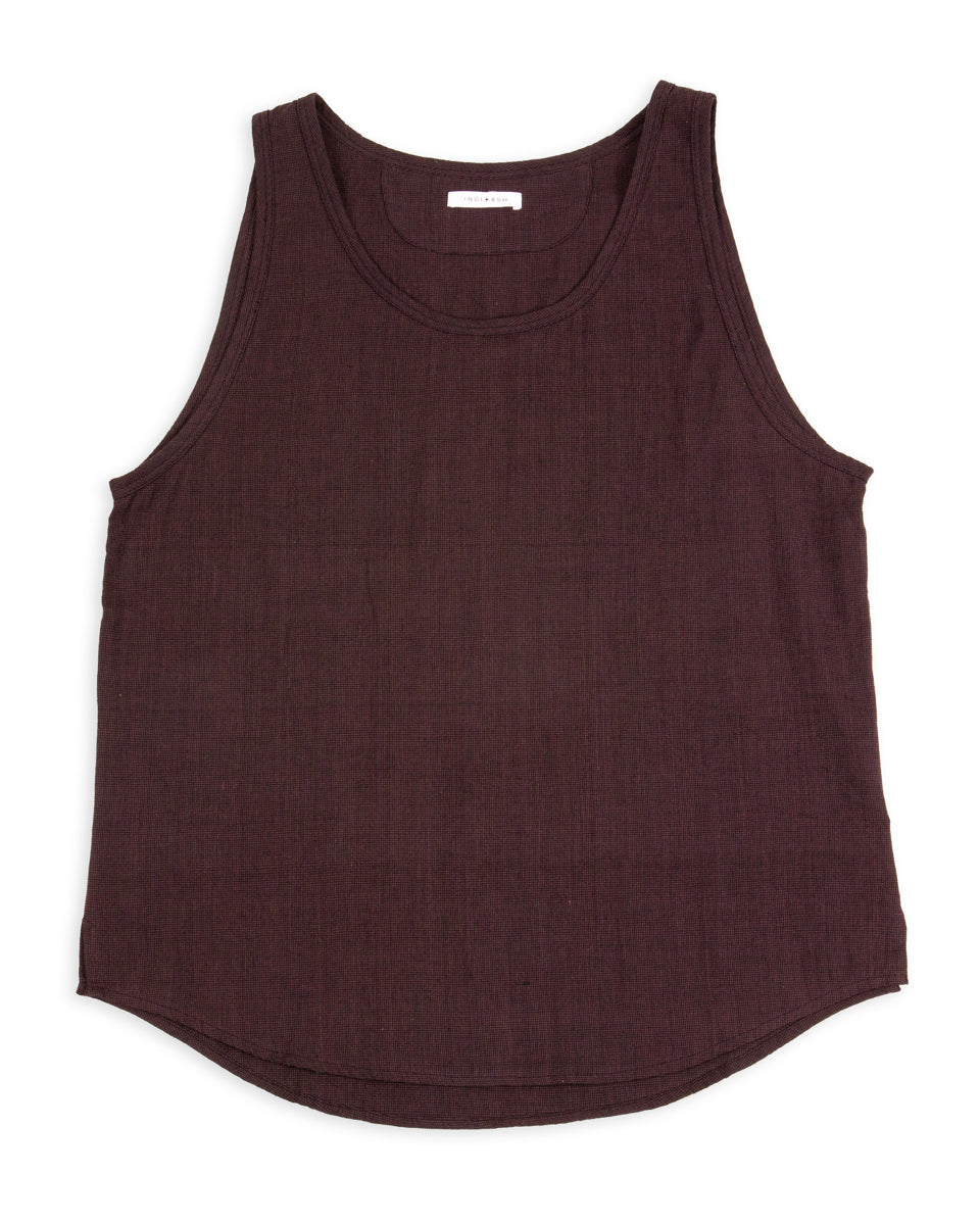 Indi + Ash Ripley Tank - Plum/Iron Kala Cotton - Standard & Strange