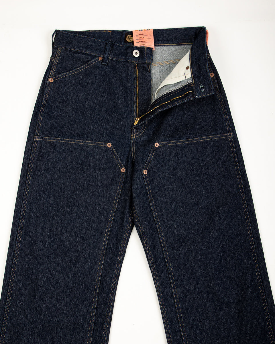 Indigofera Audrey Double Knee Jean - Double Wash 14 oz Broken Twill Indigo - Standard & Strange
