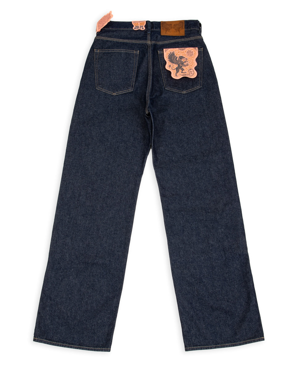 Indigofera Audrey Double Knee Jean - Double Wash 14 oz Broken Twill Indigo - Standard & Strange