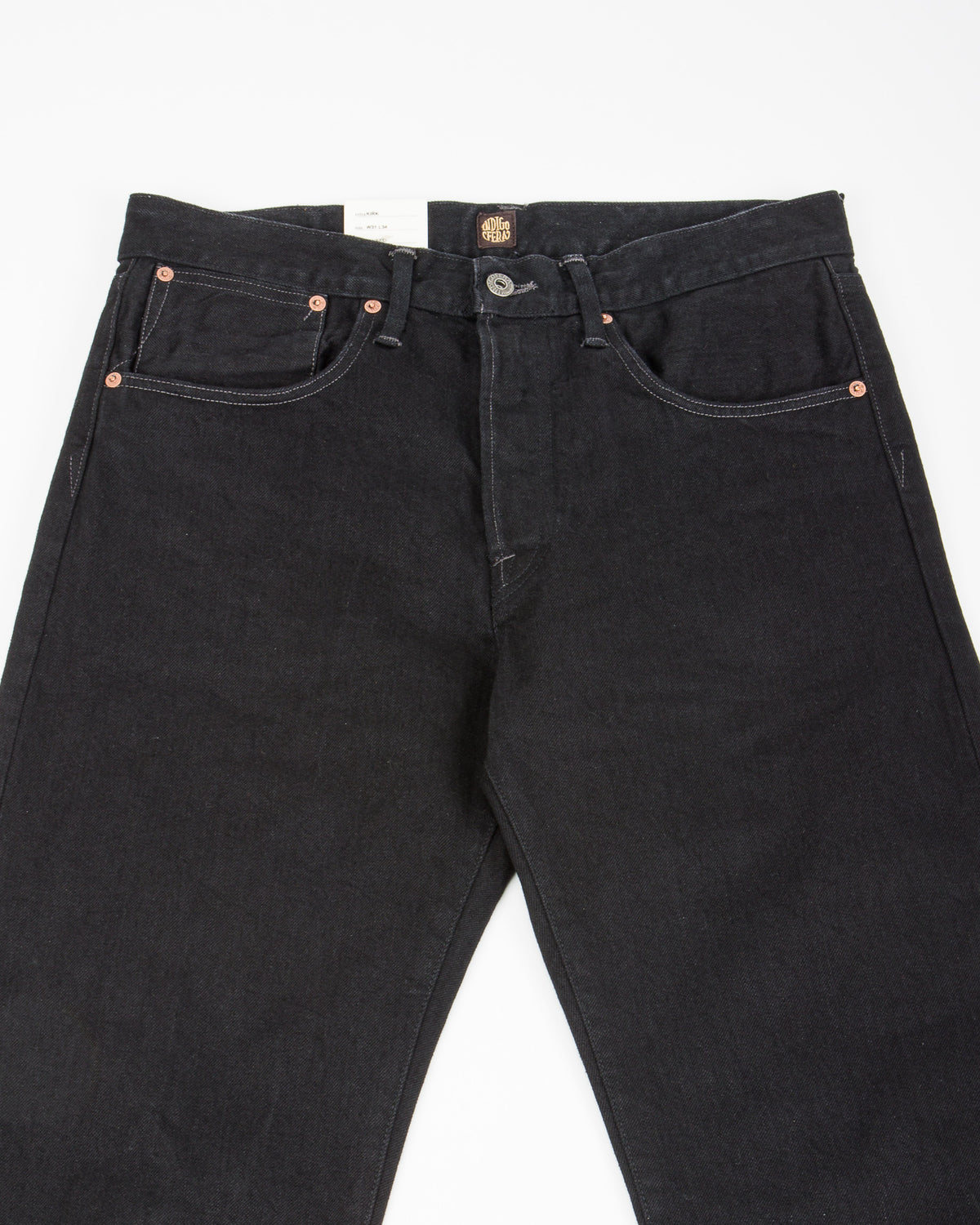 Indigofera Kirk Straight Fit - 14oz Gunpowder Black Selvedge Rinsed - Standard & Strange