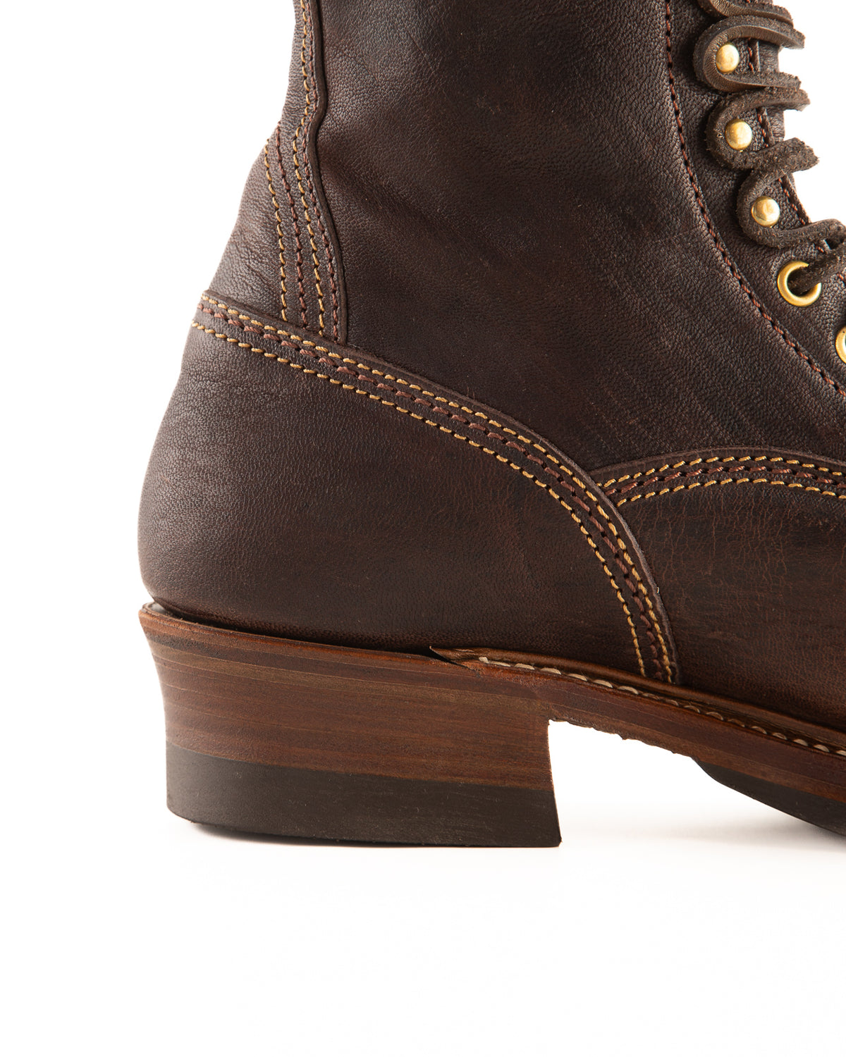 John Lofgren Donkey Puncher 8" Boots - Burnt Dark Brown Ezo Deerskin - Standard & Strange