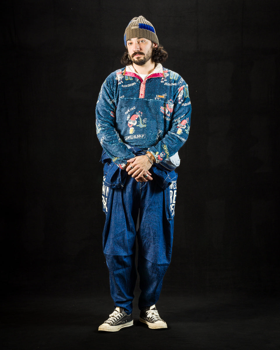 Kapital KOUNTRY CALENDAR Fleece Pullover - Navy - Standard & Strange