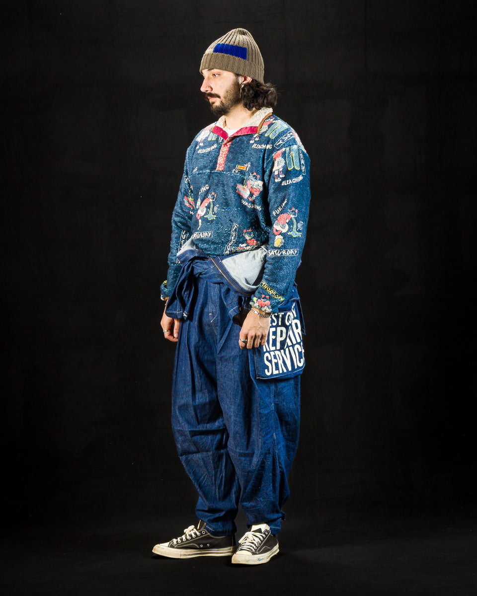 Kapital KOUNTRY CALENDAR Fleece Pullover - Navy - Standard & Strange