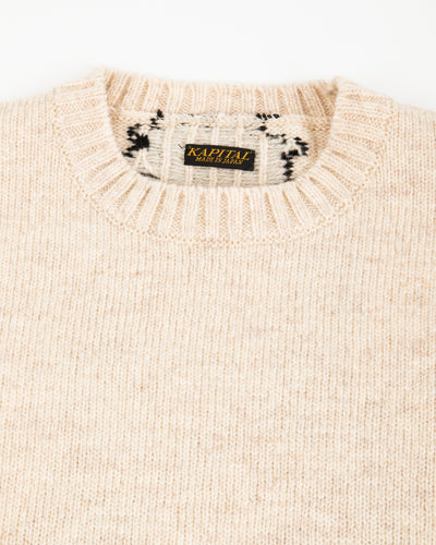 Kapital 5G Wool BONE Crew Sweater - Ecru - Standard & Strange
