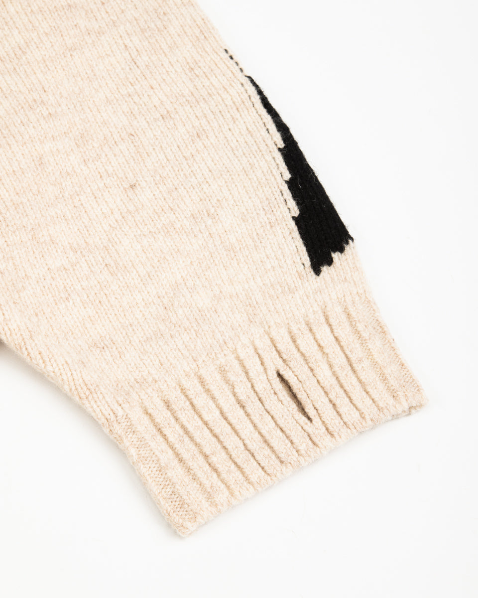 Kapital 5G Wool BONE Crew Sweater - Ecru - Standard & Strange