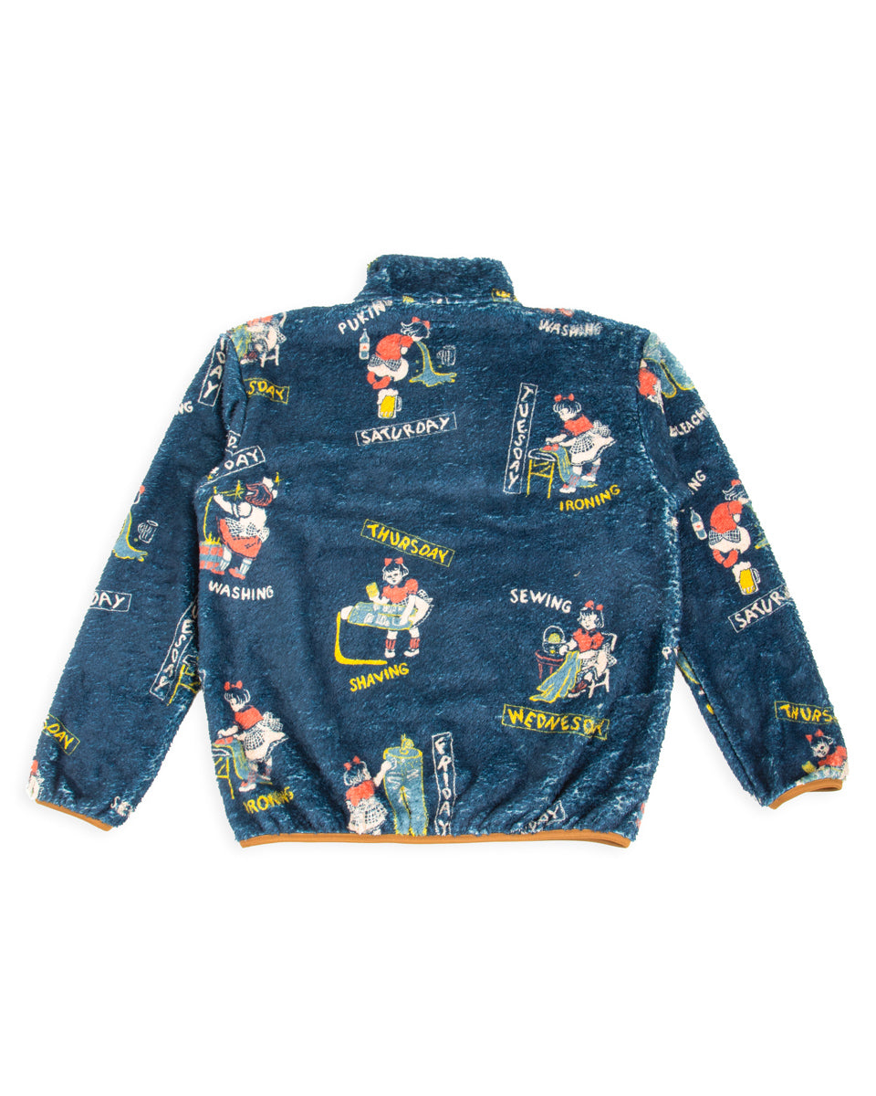 Kapital KOUNTRY CALENDAR Fleece Pullover - Navy - Standard & Strange