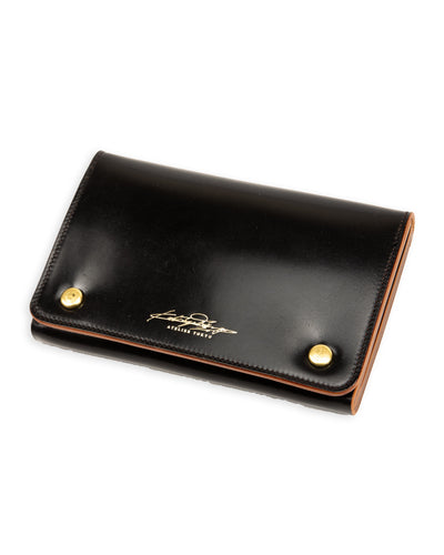 Rolling Dub Trio Middle Trucker Wallet - Black Rocado Cordovan - Standard & Strange