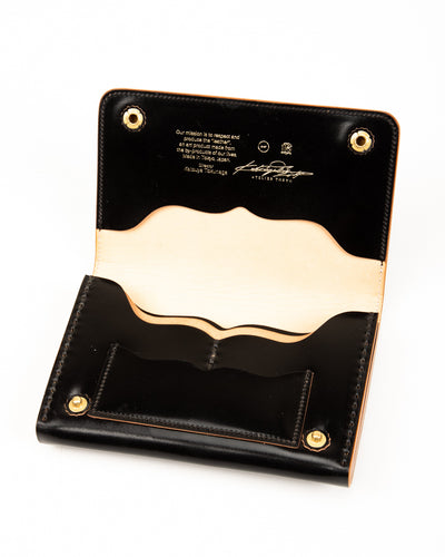 Rolling Dub Trio Middle Trucker Wallet - Black Rocado Cordovan - Standard & Strange