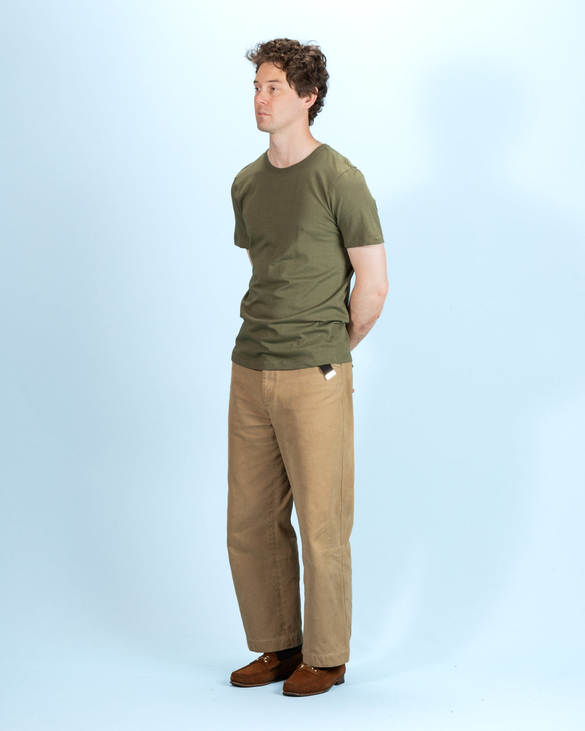 Merz b. Schwanen 1950s Lightweight Loopwheeled Tee - Army - Standard & Strange