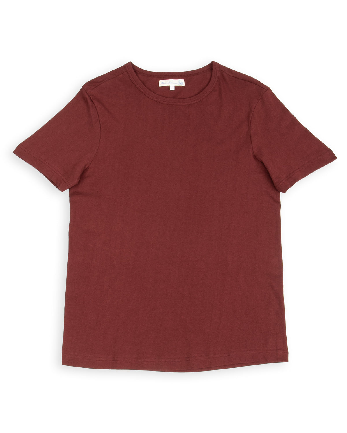 Merz b. Schwanen 1950s Lightweight Loopwheeled Tee - Burgundy - Standard & Strange