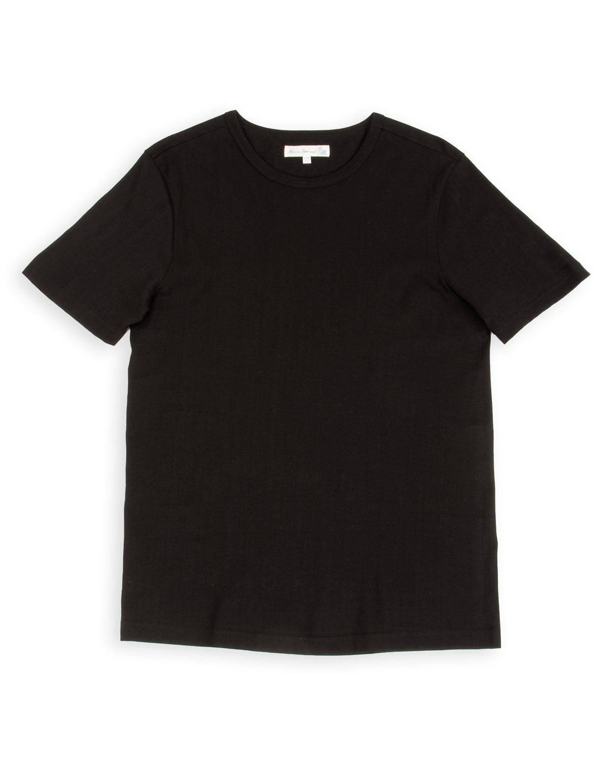 Merz b. Schwanen 1950s Lightweight Loopwheeled Tee - Deep Black - Standard & Strange
