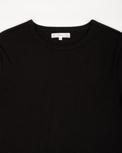 Merz b. Schwanen 215 Loopwheeled Classic Fit Midweight Tee - Deep Black - Standard & Strange