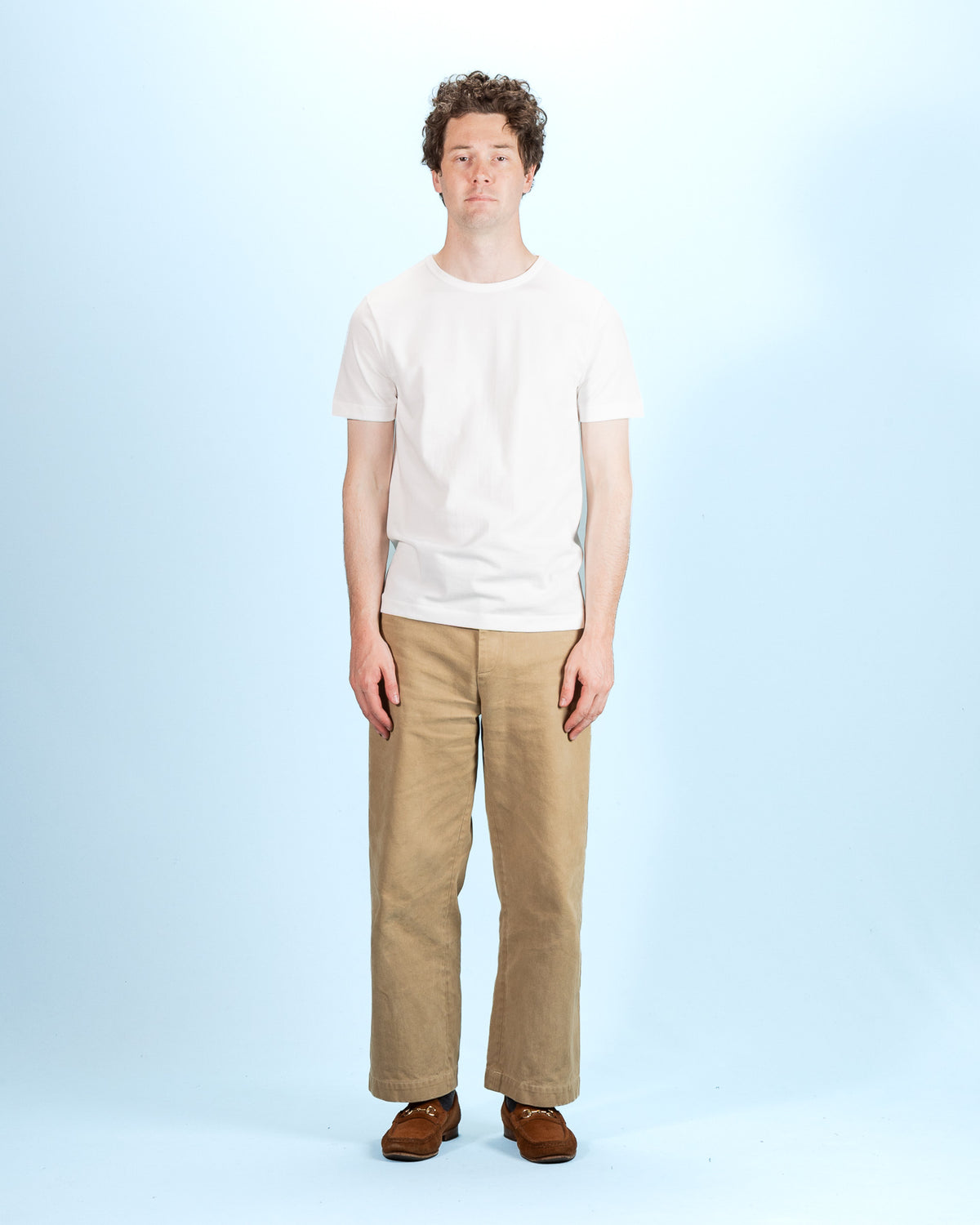 Merz b. Schwanen 215 Loopwheeled Classic Fit Midweight Tee - White - Standard & Strange
