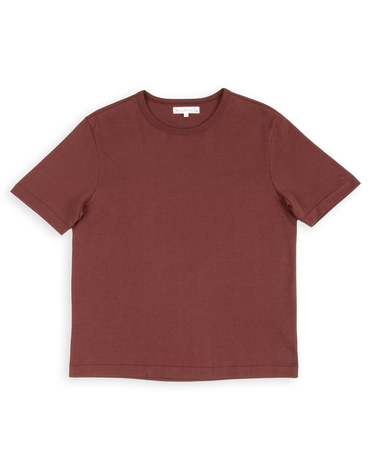 Merz b. Schwanen 2M15C Cropped Vintage Machine Jersey T-Shirt - Burgundy - Standard & Strange