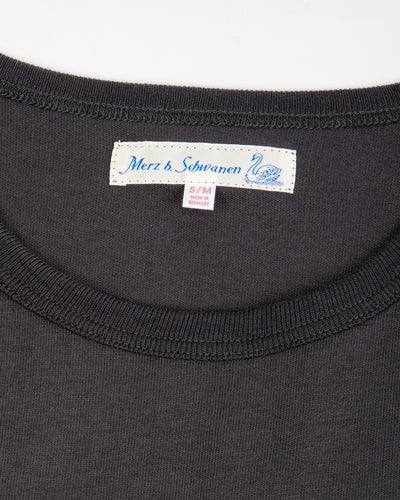 Merz b. Schwanen 2M15C Cropped Vintage Machine Jersey T-Shirt - Charcoal - Standard & Strange