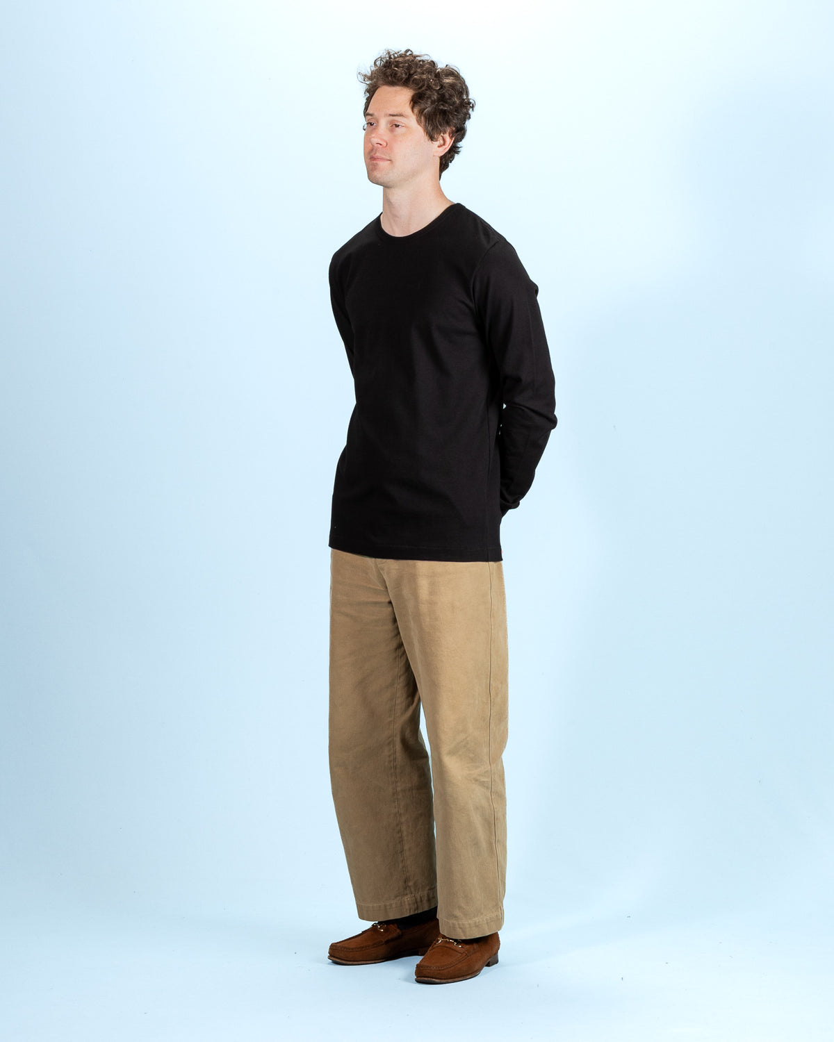 Merz b. Schwanen 2M15LS Vintage Machine Refined Fit L/S - Deep Black - Standard & Strange