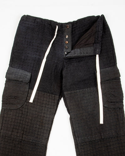 Monad London Simmons Cargo Pant - Hand Dyed Black Cotton/Hemp Jacquard - Standard & Strange