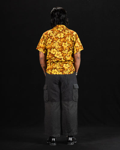 Monad London Simmons Cargo Pant - Hand Dyed Black Cotton/Hemp Jacquard - Standard & Strange