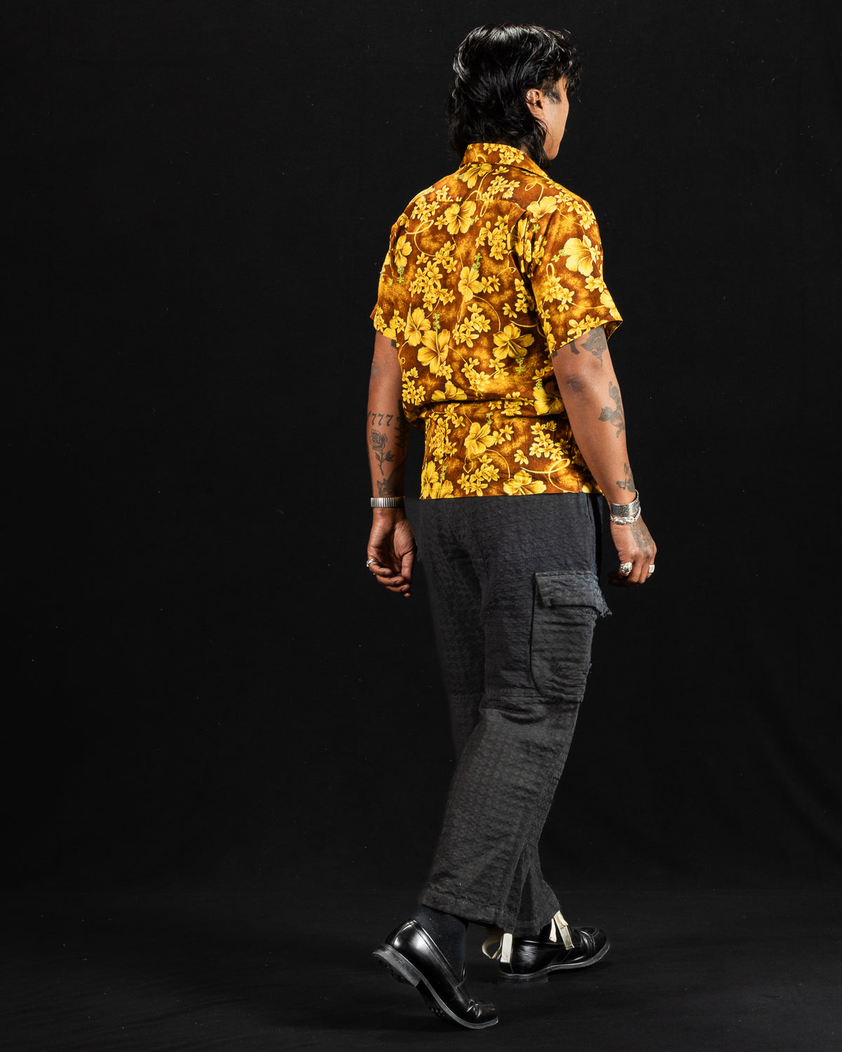 Monad London Simmons Cargo Pant - Hand Dyed Black Cotton/Hemp Jacquard - Standard & Strange