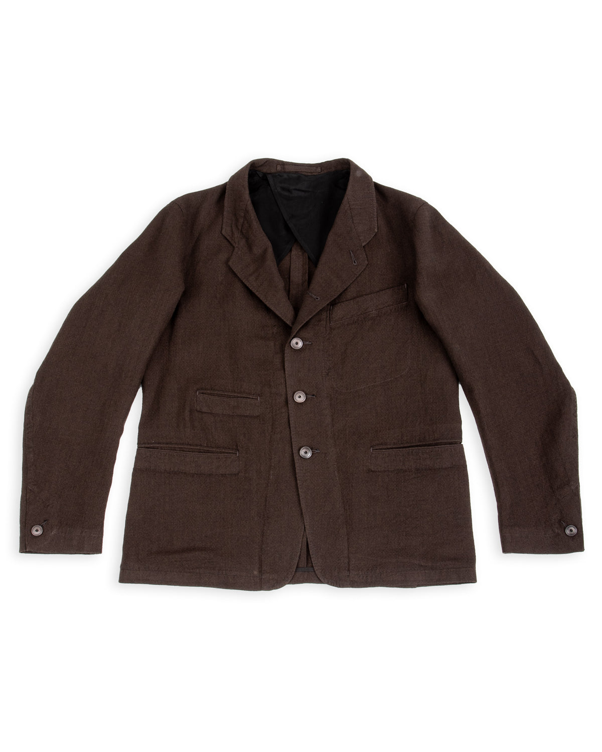 MotivMfg Continental Sack Jacket - Espresso Wool Linen Crepe - Standard & Strange