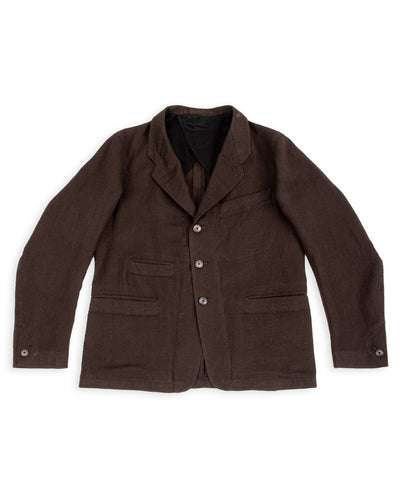 MotivMfg Continental Sack Jacket - Espresso Wool Linen Crepe - Standard & Strange