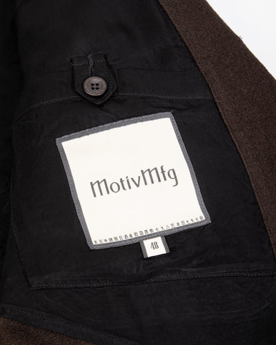 MotivMfg Continental Sack Jacket - Espresso Wool Linen Crepe - Standard & Strange