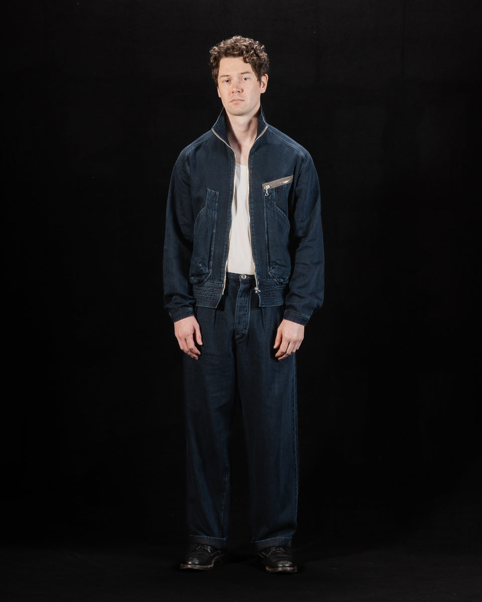 MotivMfg Denim Deck Jacket - Char Navy Overdyed Linen Denim - Standard & Strange