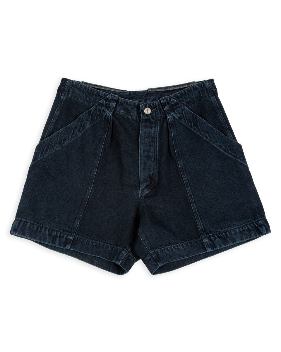 MotivMfg Denim Shorts - Char Navy Overdyed Linen Denim - Standard & Strange