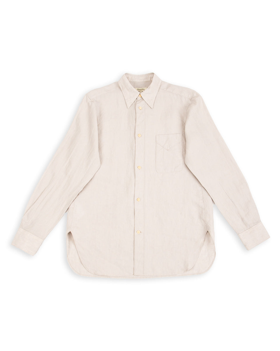MotivMfg Draughtsman Shirt - Light Chambray Superfine Linen Broadcloth - Standard & Strange