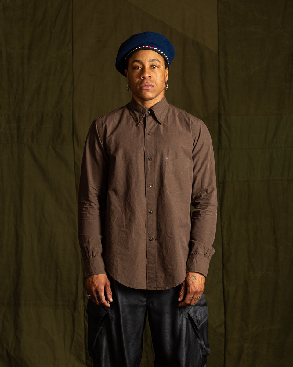 MotivMfg Authentic Fit BD Shirt - Lawn/Espresso Japanese Cotton Hemp - Standard & Strange
