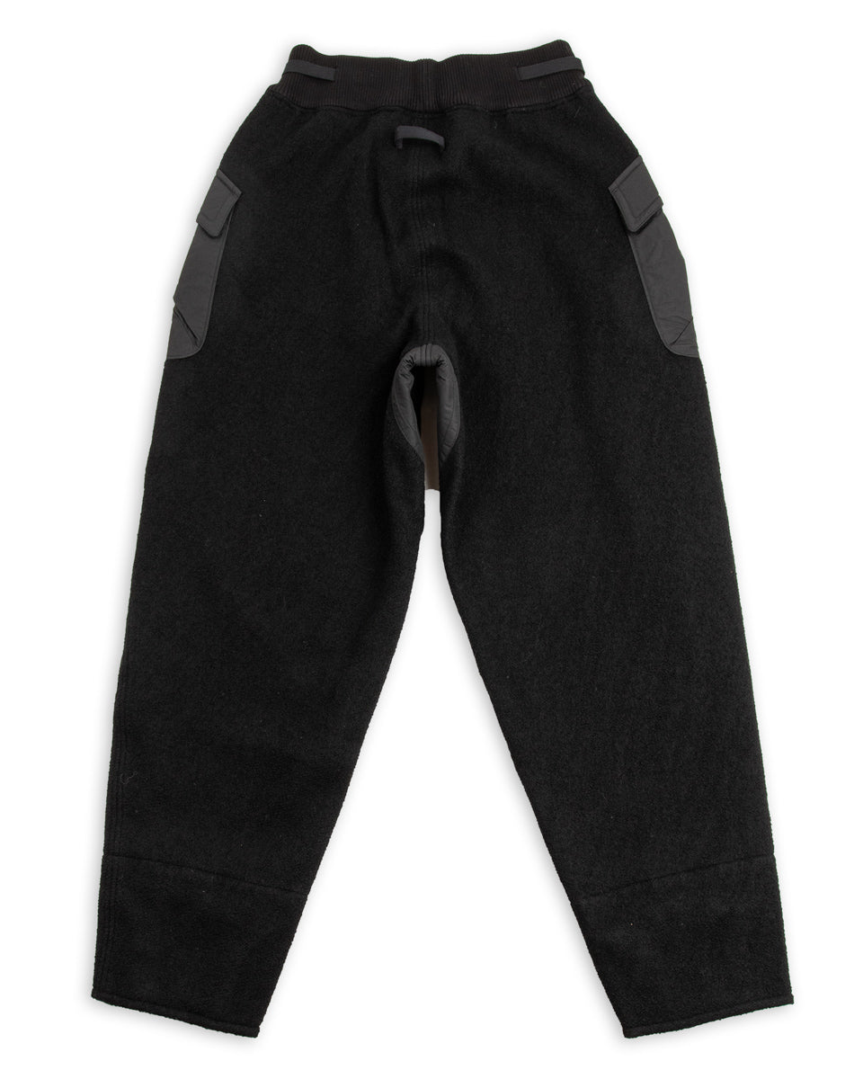 MotivMfg British Army Sweat Pants - Black Wool Boucle Knit - Standard & Strange