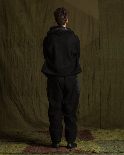 MotivMfg British Army Sweat Pants - Black Wool Boucle Knit - Standard & Strange