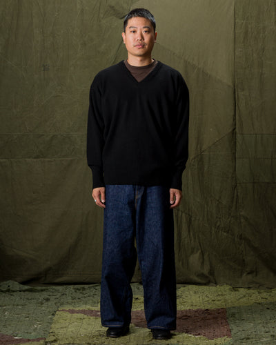 Olde H & Daughter Cashmere V Pullover - Black 10 - Standard & Strange