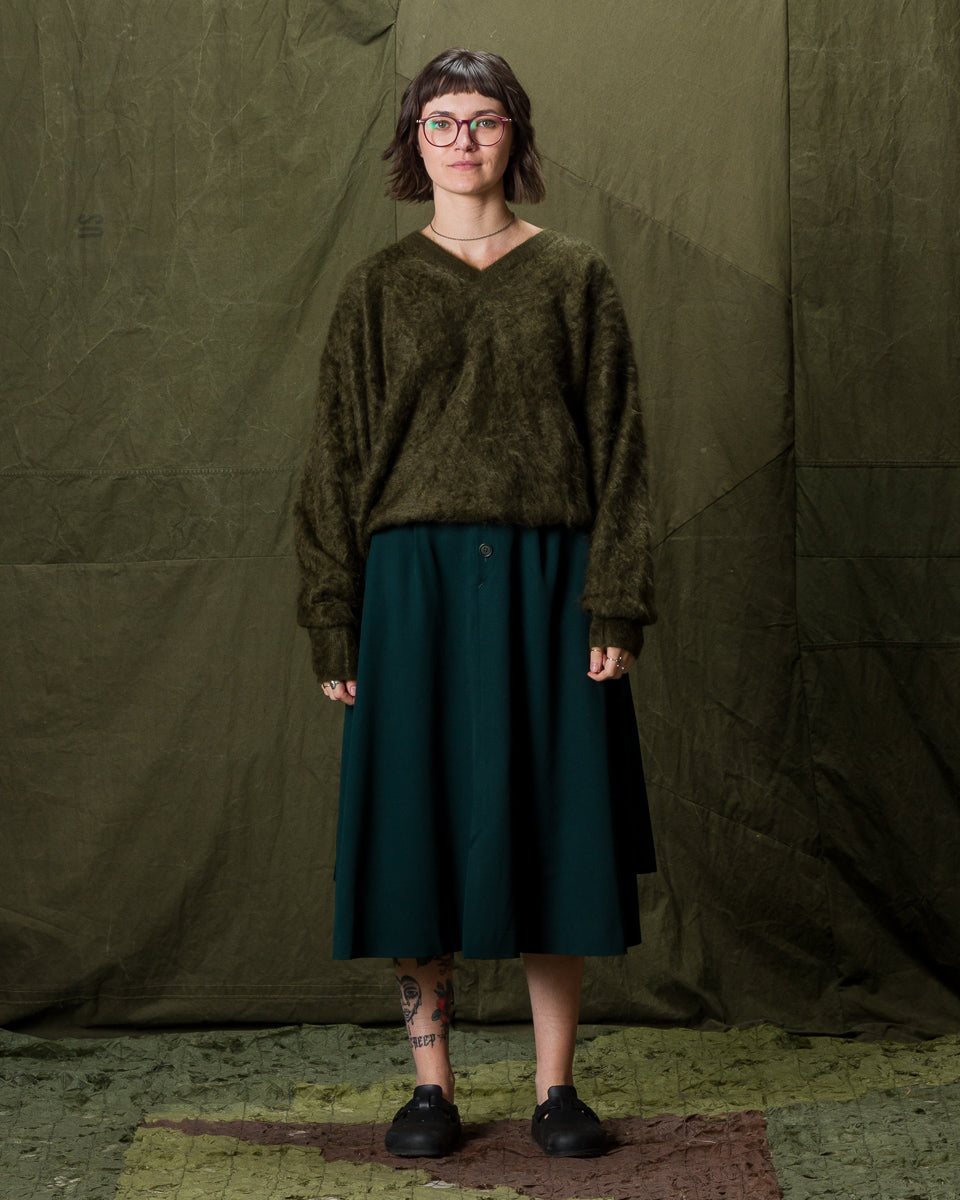 Olde H & Daughter Fur Cashmere V Pullover - Moss 10 - Standard & Strange