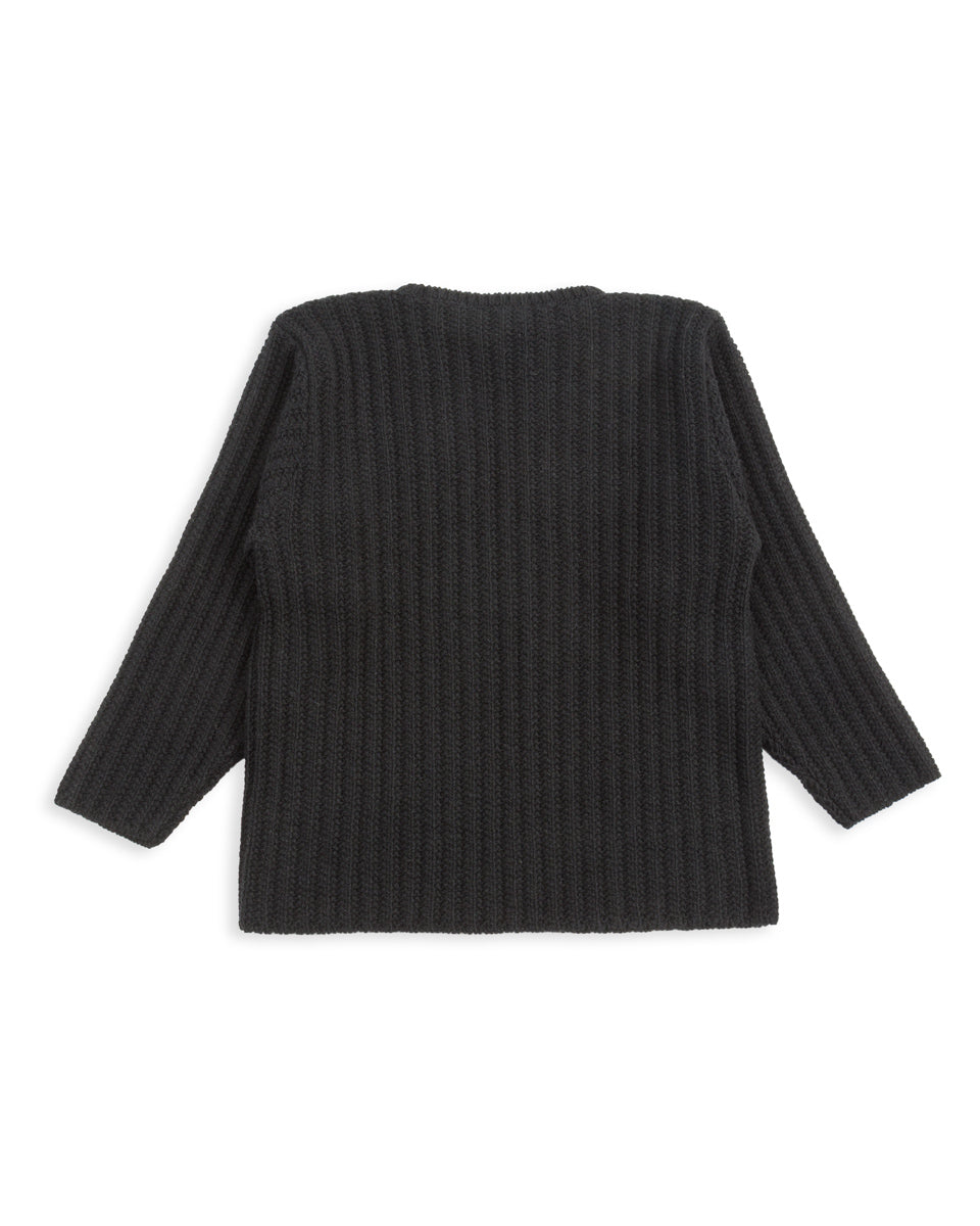 Olde H & Daughter Slub Cashmere Boat Pullover - Black 10 - Standard & Strange