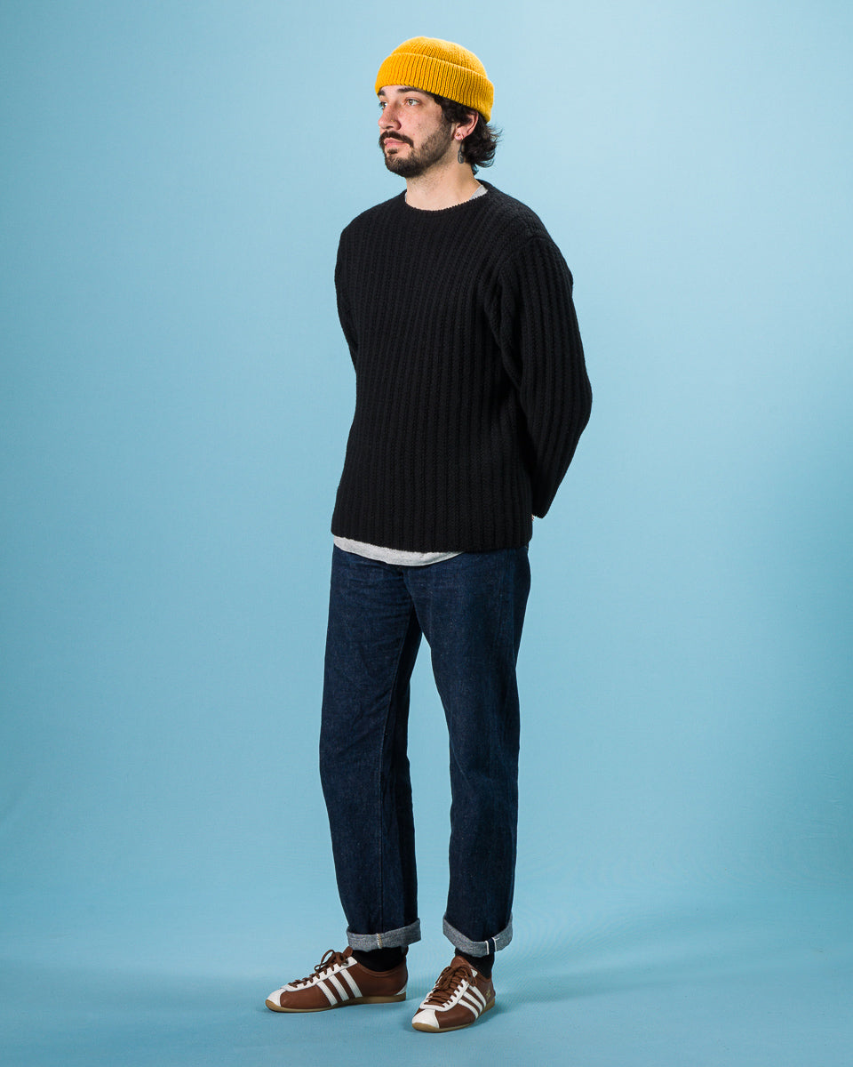 Olde H & Daughter Slub Cashmere Boat Pullover - Black 10 - Standard & Strange