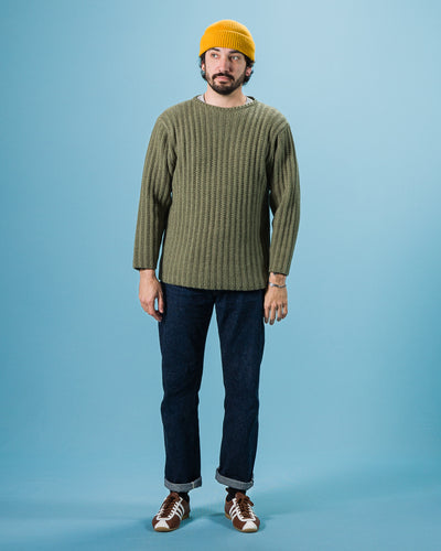 Olde H & Daughter Slub Cashmere Boat Pullover - Hunter Green 10 - Standard & Strange