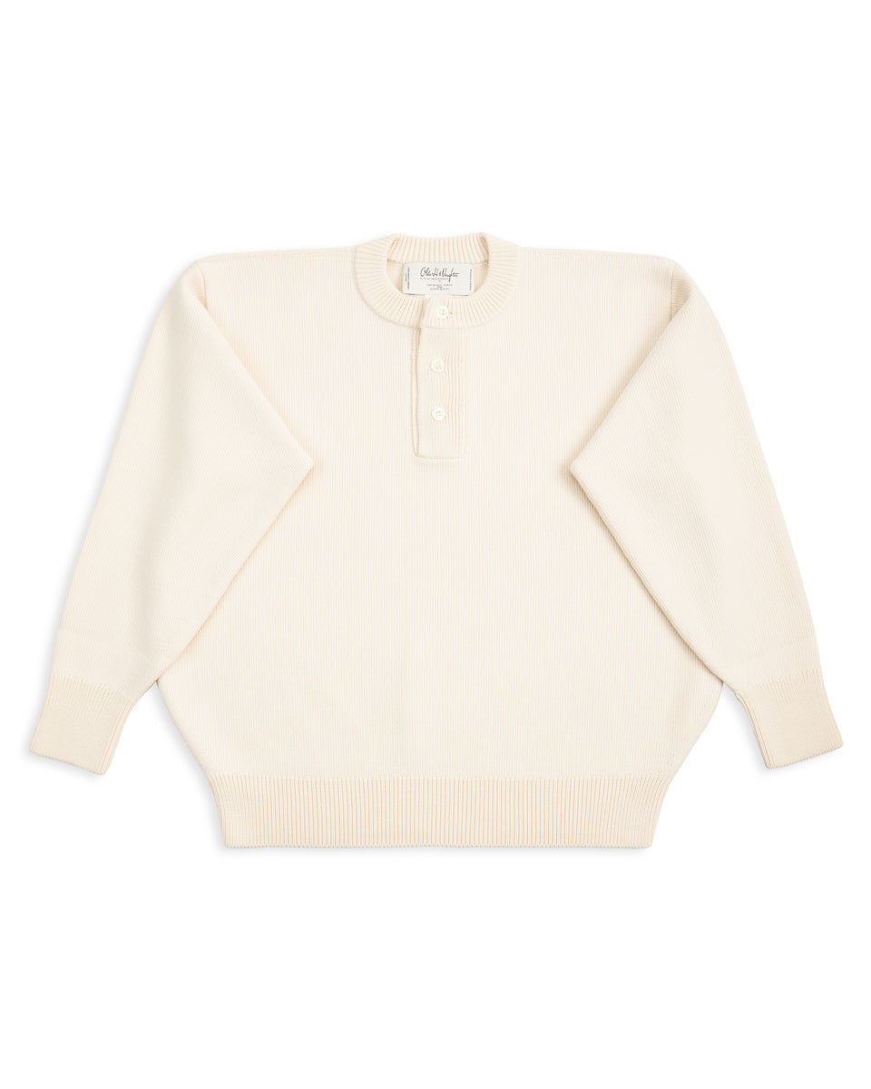 Olde H & Daughter Wool Henley Neck L/S - Ecru 10 - Standard & Strange